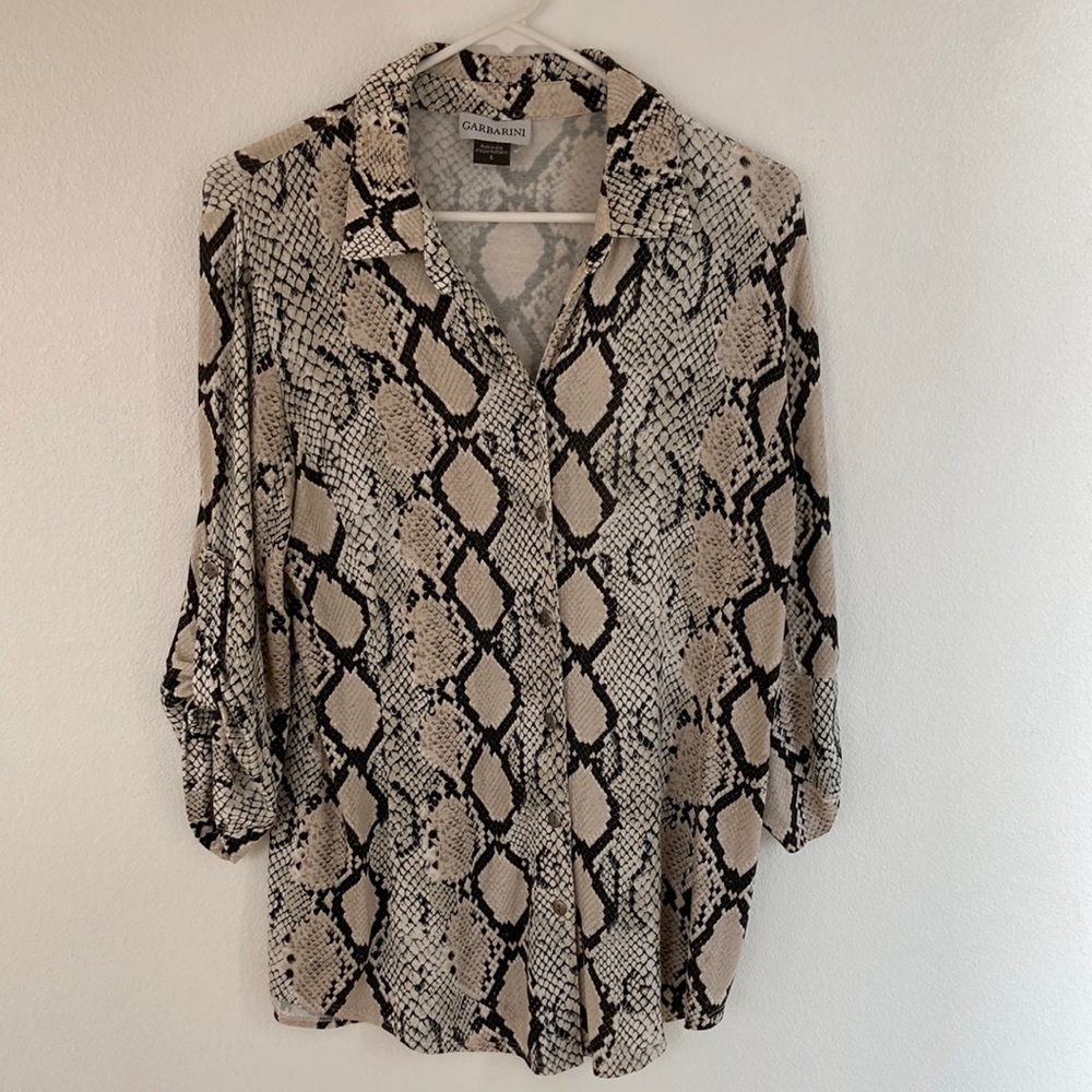 Garbarini snakeskin pattern button shirt